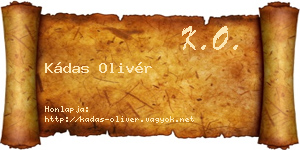 Kádas Olivér névjegykártya