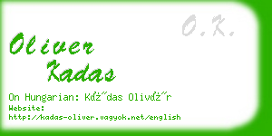 oliver kadas business card